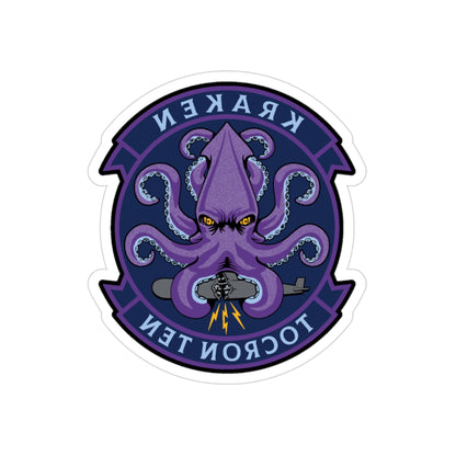 TOCRON TEN KRAKEN (U.S. Navy) REVERSE PRINT Transparent STICKER-3 Inch-The Sticker Space