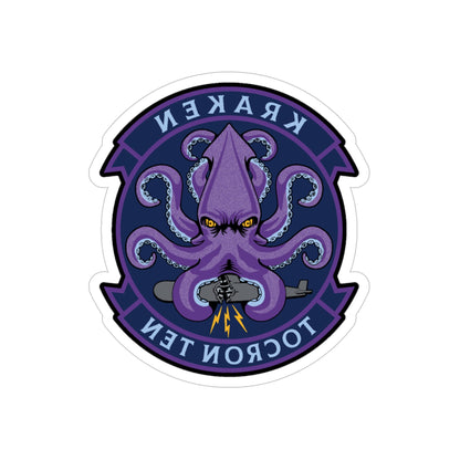 TOCRON TEN KRAKEN (U.S. Navy) REVERSE PRINT Transparent STICKER-5" × 5"-The Sticker Space