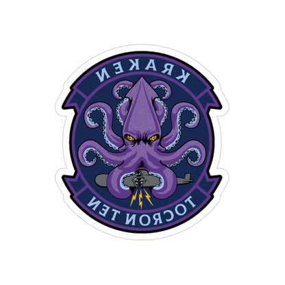 TOCRON TEN KRAKEN (U.S. Navy) REVERSE PRINT Transparent STICKER-6 Inch-The Sticker Space