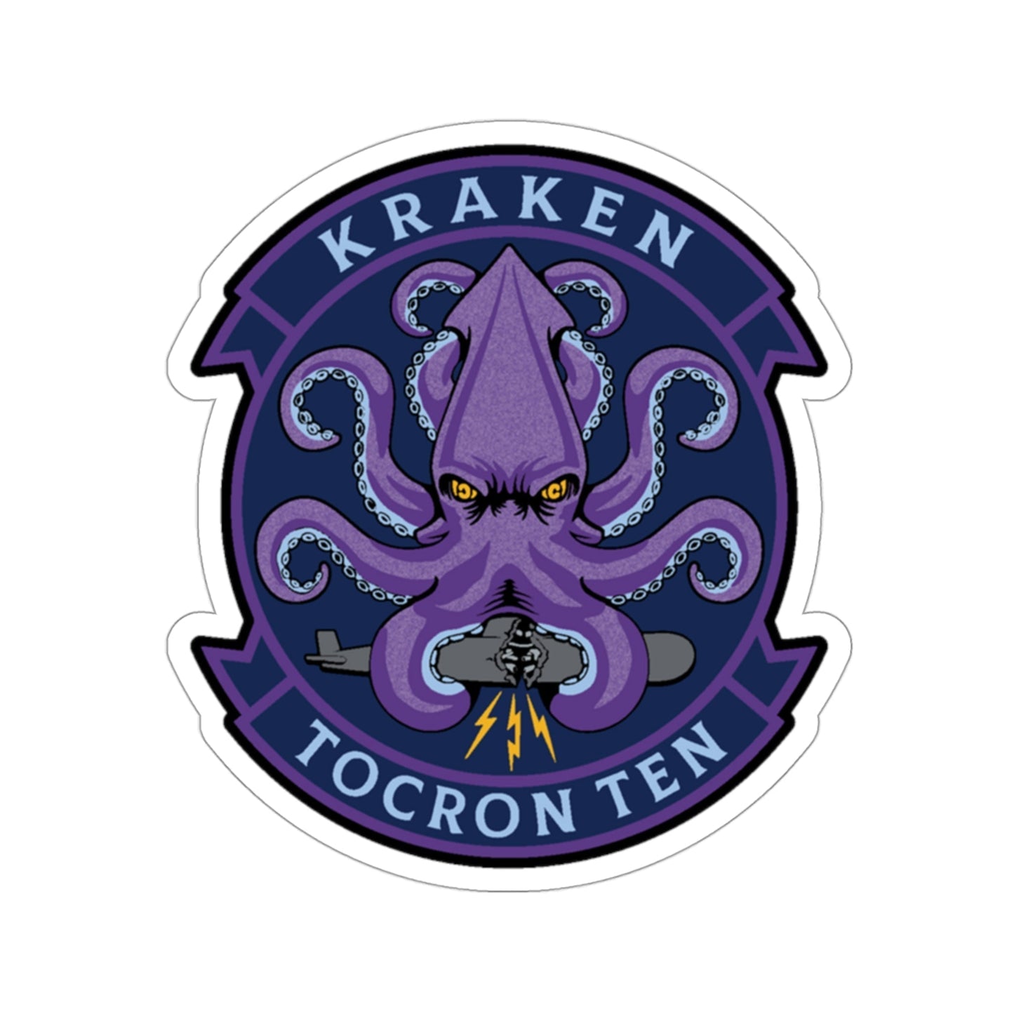 TOCRON TEN KRAKEN (U.S. Navy) STICKER Vinyl Die-Cut Decal-3 Inch-The Sticker Space