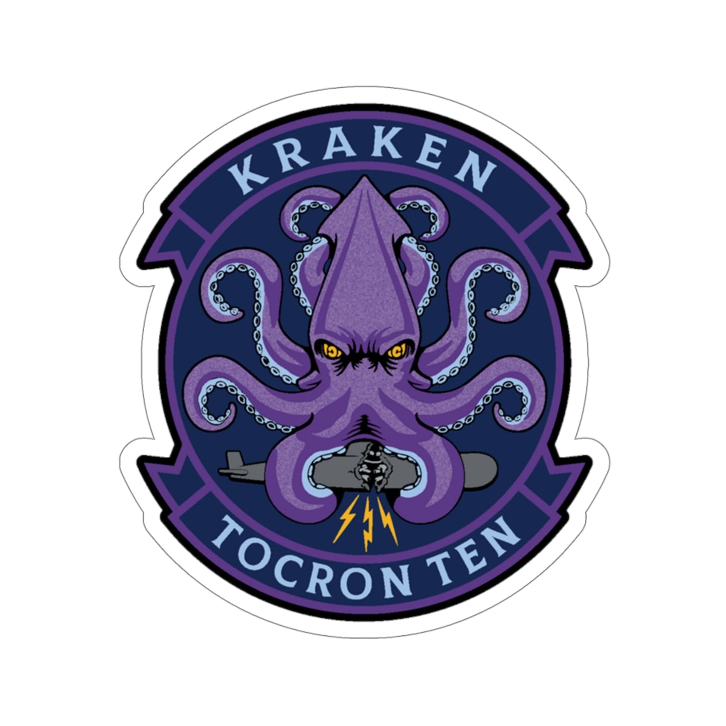 TOCRON TEN KRAKEN (U.S. Navy) STICKER Vinyl Die-Cut Decal-4 Inch-The Sticker Space