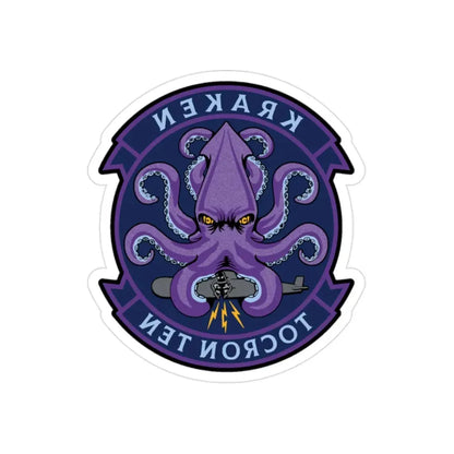 TOCRON TEN KRAKEN (U.S. Navy) REVERSE PRINT Transparent Die-Cut STICKER 2 Inch Die-Cut Transparent - The Sticker Space
