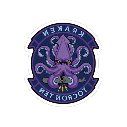 TOCRON TEN KRAKEN (U.S. Navy) REVERSE PRINT Transparent Die-Cut STICKER 3 Inch Die-Cut Transparent - The Sticker Space
