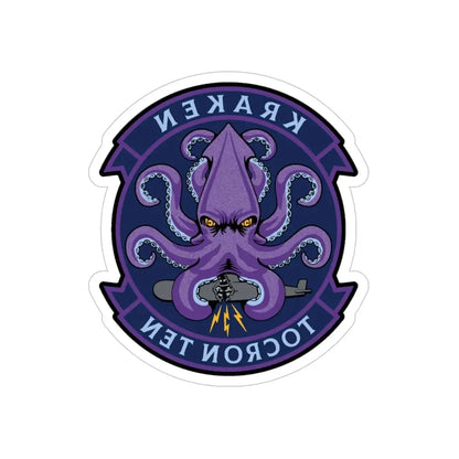 TOCRON TEN KRAKEN (U.S. Navy) REVERSE PRINT Transparent Die-Cut STICKER 6 Inch Die-Cut Transparent - The Sticker Space