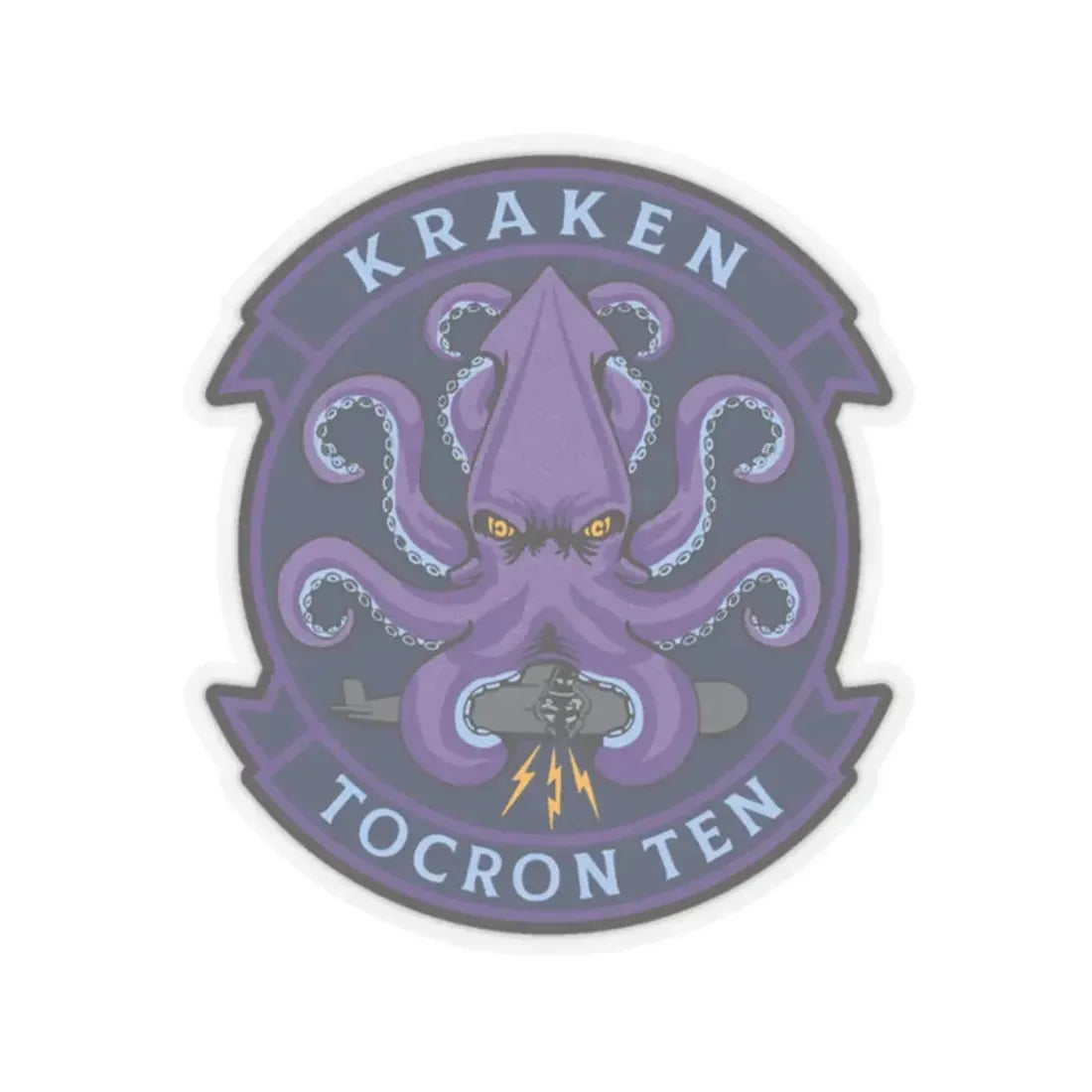 TOCRON TEN KRAKEN (U.S. Navy) STICKER Vinyl Kiss-Cut Decal 2 Inch Transparent - The Sticker Space