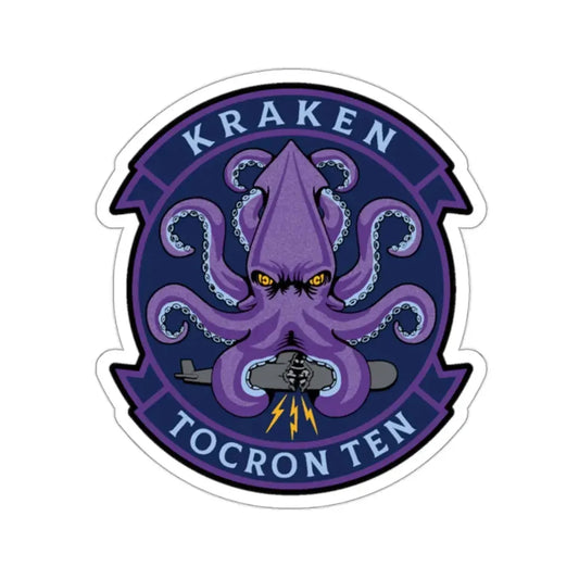 TOCRON TEN KRAKEN (U.S. Navy) STICKER Vinyl Kiss-Cut Decal 2 Inch White - The Sticker Space