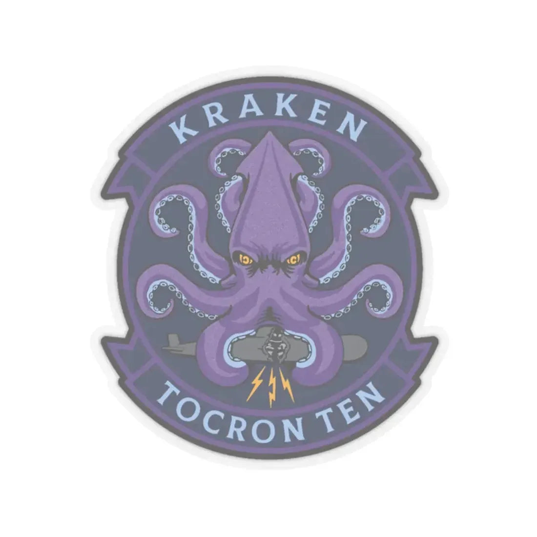 TOCRON TEN KRAKEN (U.S. Navy) STICKER Vinyl Kiss-Cut Decal 3 Inch Transparent - The Sticker Space