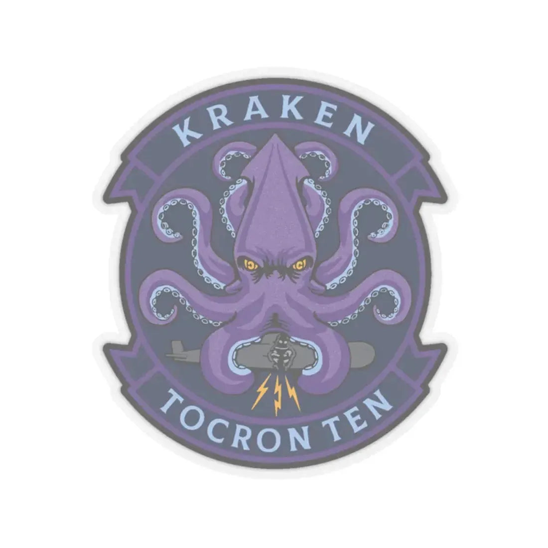 TOCRON TEN KRAKEN (U.S. Navy) STICKER Vinyl Kiss-Cut Decal 4 Inch Transparent - The Sticker Space