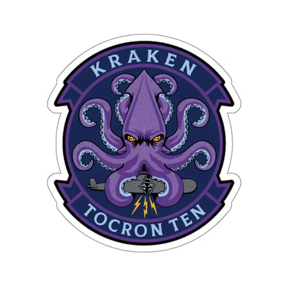 TOCRON TEN KRAKEN (U.S. Navy) STICKER Vinyl Kiss-Cut Decal 4 Inch White - The Sticker Space