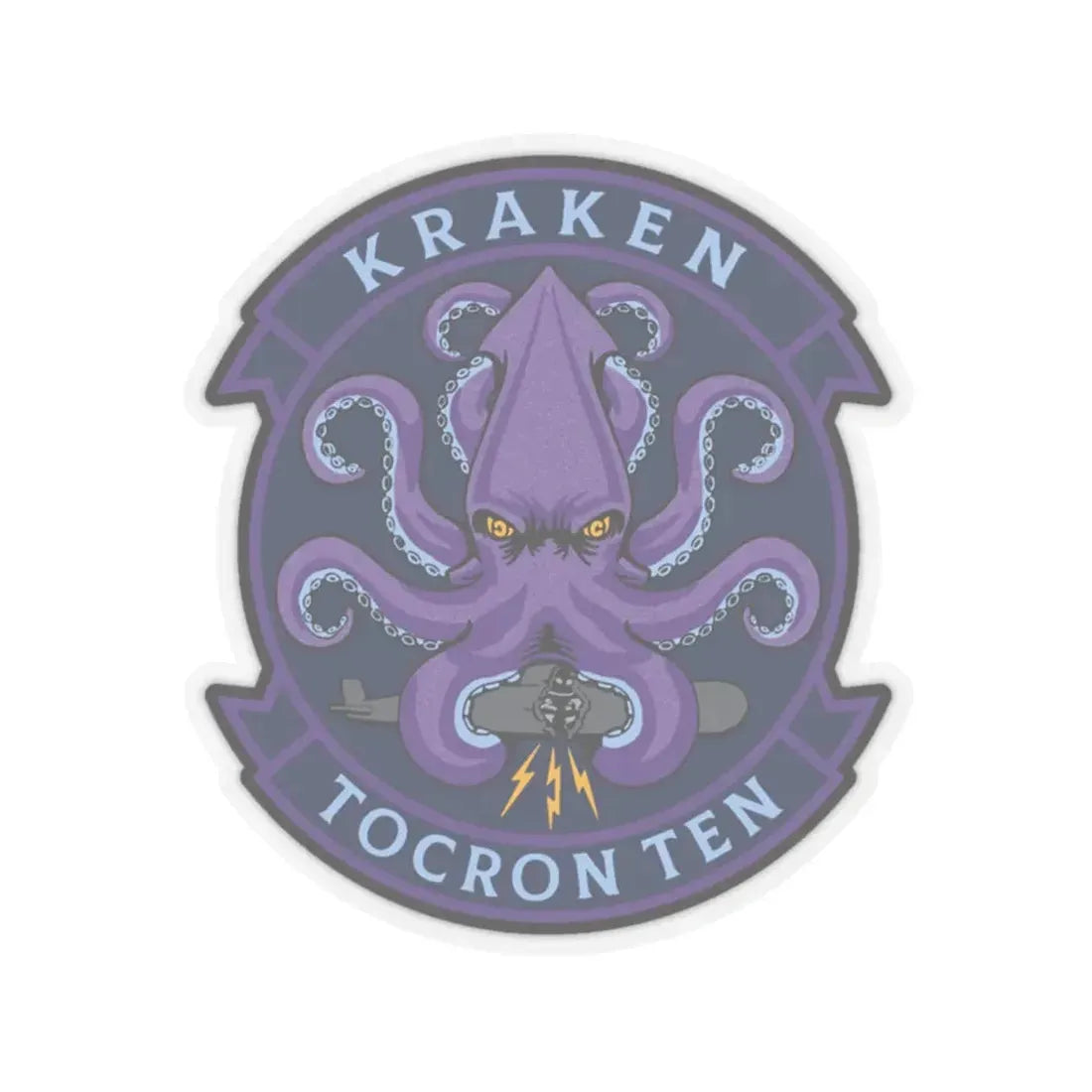TOCRON TEN KRAKEN (U.S. Navy) STICKER Vinyl Kiss-Cut Decal 6 Inch Transparent - The Sticker Space