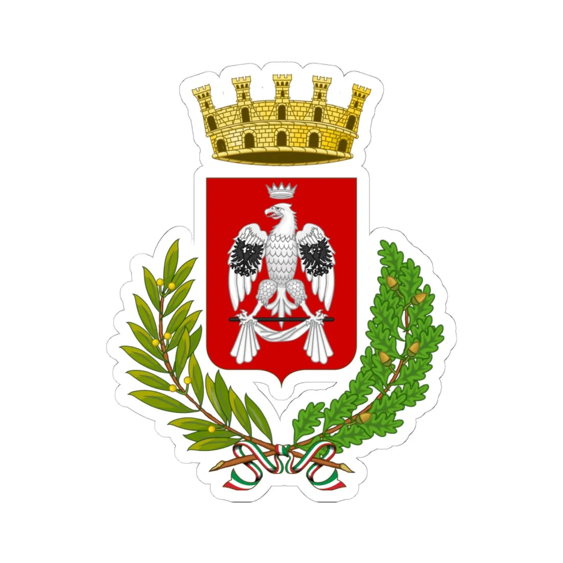 Todi-Stemma (Italy) (Coat of Arms) STICKER Vinyl Kiss-Cut Decal 6 Inch White - The Sticker Space