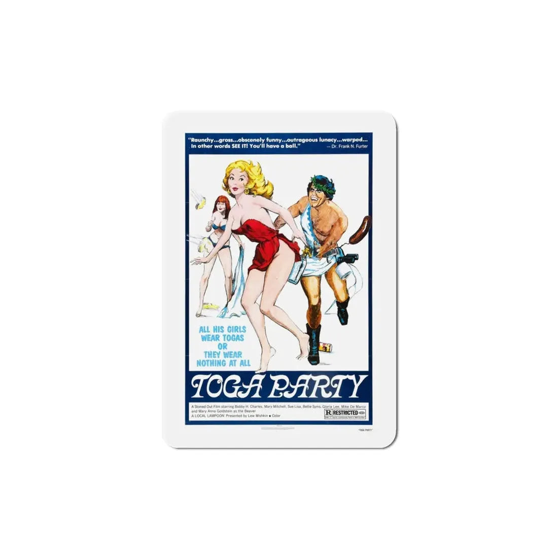 Toga Party 1977 Movie Poster Refrigerator Magnet 4 Inch - The Sticker Space