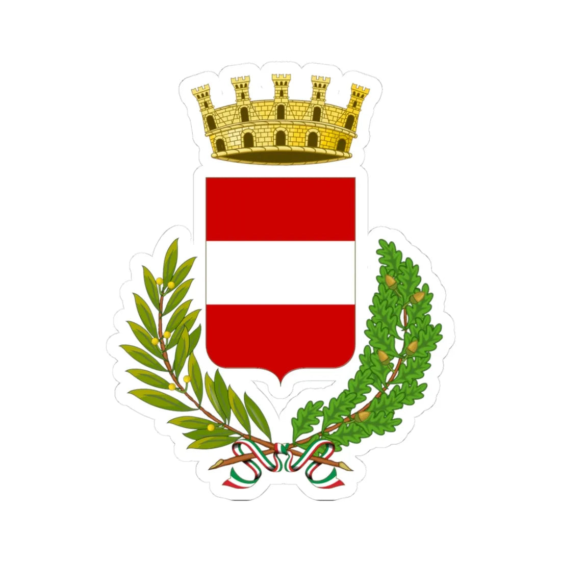 Tolentino-Stemma (Italy) (Coat of Arms) STICKER Vinyl Kiss-Cut Decal 3 Inch White - The Sticker Space