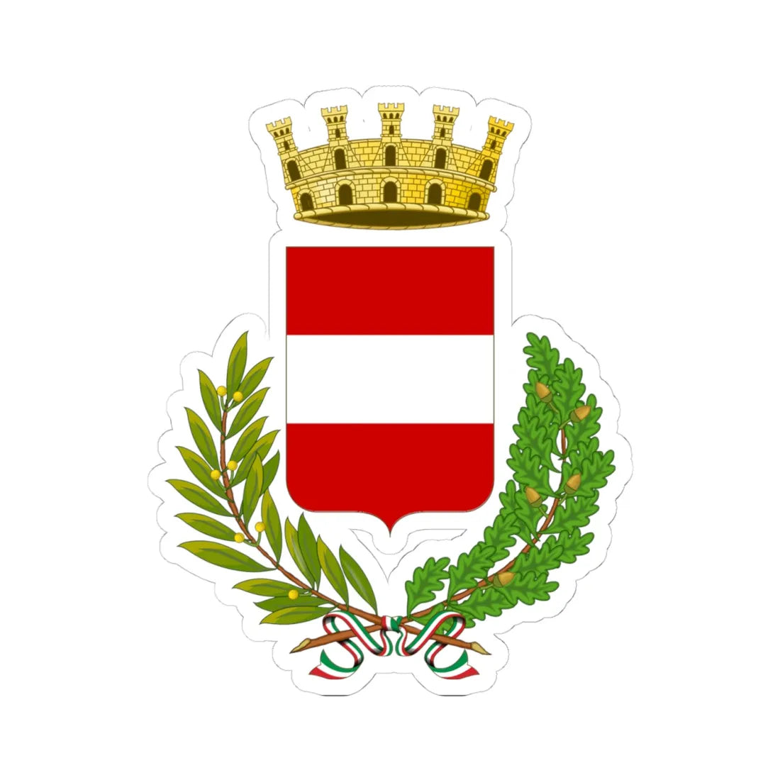 Tolentino-Stemma (Italy) (Coat of Arms) STICKER Vinyl Kiss-Cut Decal 4 Inch White - The Sticker Space