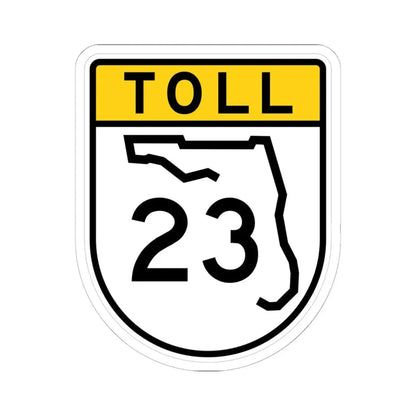 Toll Florida 23 (Florida) (Road Sign) STICKER Vinyl Kiss-Cut Decal 6 Inch White - The Sticker Space