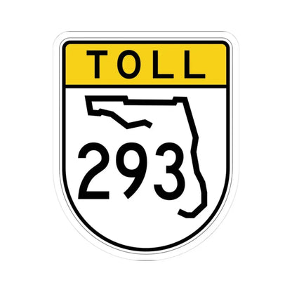 Toll Florida 293 (Florida) (Road Sign) STICKER Vinyl Kiss-Cut Decal 3 Inch White - The Sticker Space