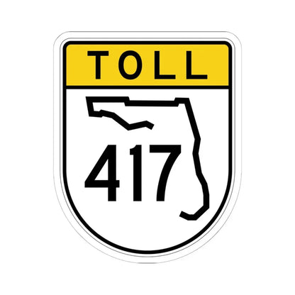 Toll Florida 417 (Florida) (Road Sign) STICKER Vinyl Kiss-Cut Decal 6 Inch White - The Sticker Space