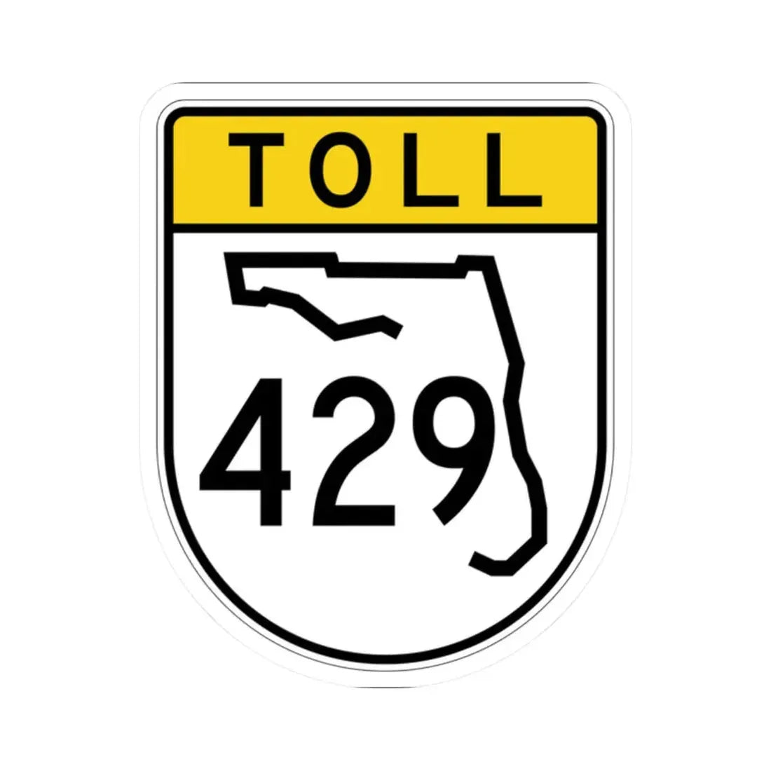 Toll Florida 429 (Florida) (Road Sign) STICKER Vinyl Kiss-Cut Decal 2 Inch White - The Sticker Space