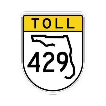 Toll Florida 429 (Florida) (Road Sign) STICKER Vinyl Kiss-Cut Decal 2 Inch White - The Sticker Space