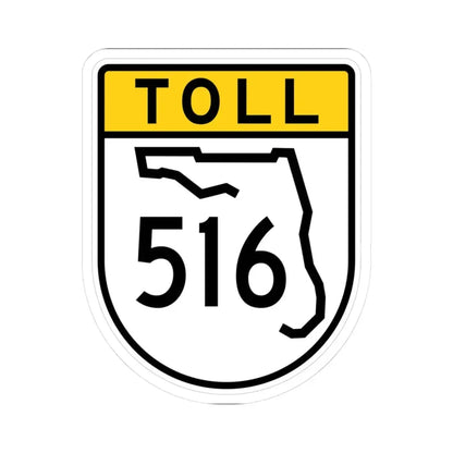 Toll Florida 516 (Florida) (Road Sign) STICKER Vinyl Kiss-Cut Decal 3 Inch White - The Sticker Space