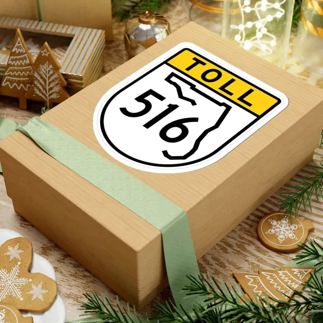 Toll Florida 516 (Florida) (Road Sign) STICKER Vinyl Kiss-Cut Decal - The Sticker Space