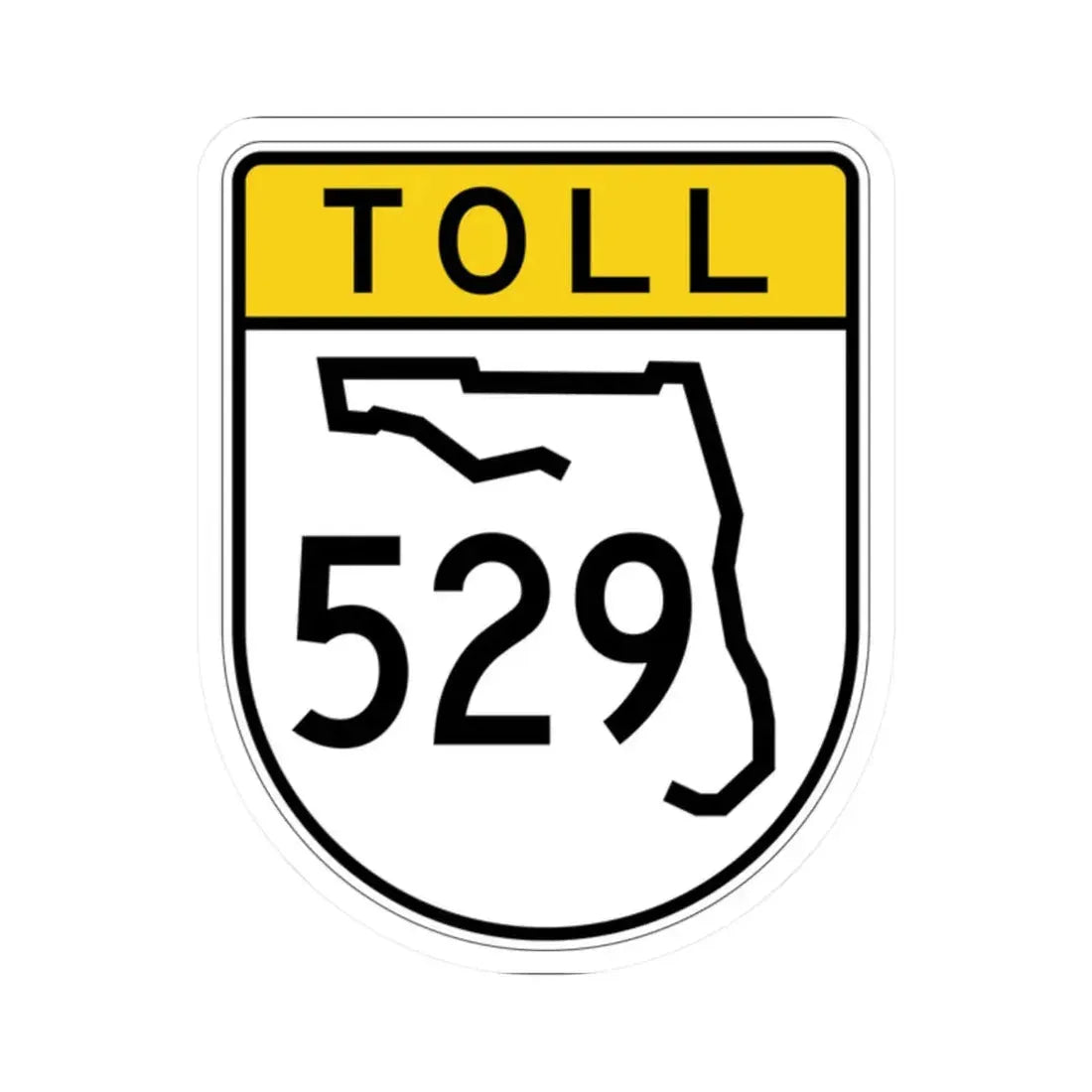 Toll Florida 529 (Florida) (Road Sign) STICKER Vinyl Kiss-Cut Decal 2 Inch White - The Sticker Space