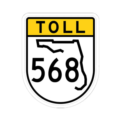 Toll Florida 568 (Florida) (Road Sign) STICKER Vinyl Kiss-Cut Decal 6 Inch White - The Sticker Space