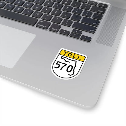 Toll Florida 570 (Florida) (Road Sign) STICKER Vinyl Kiss-Cut Decal - The Sticker Space