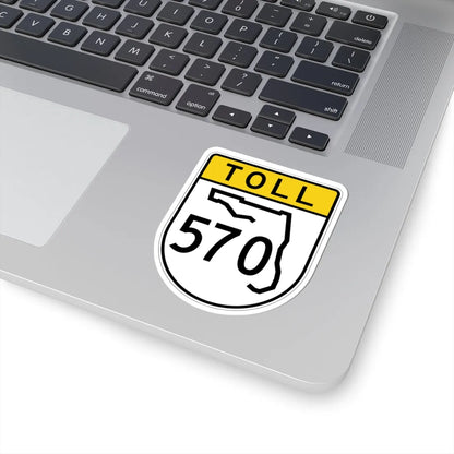Toll Florida 570 (Florida) (Road Sign) STICKER Vinyl Kiss-Cut Decal - The Sticker Space