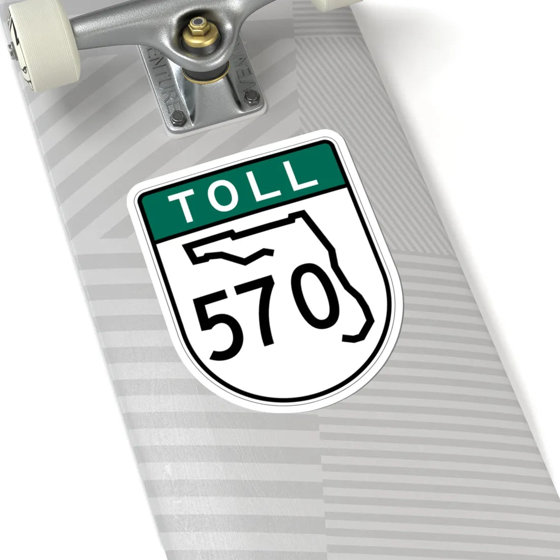 Toll Florida 570 old-green (Florida) (Road Sign) STICKER Vinyl Kiss-Cut Decal - The Sticker Space