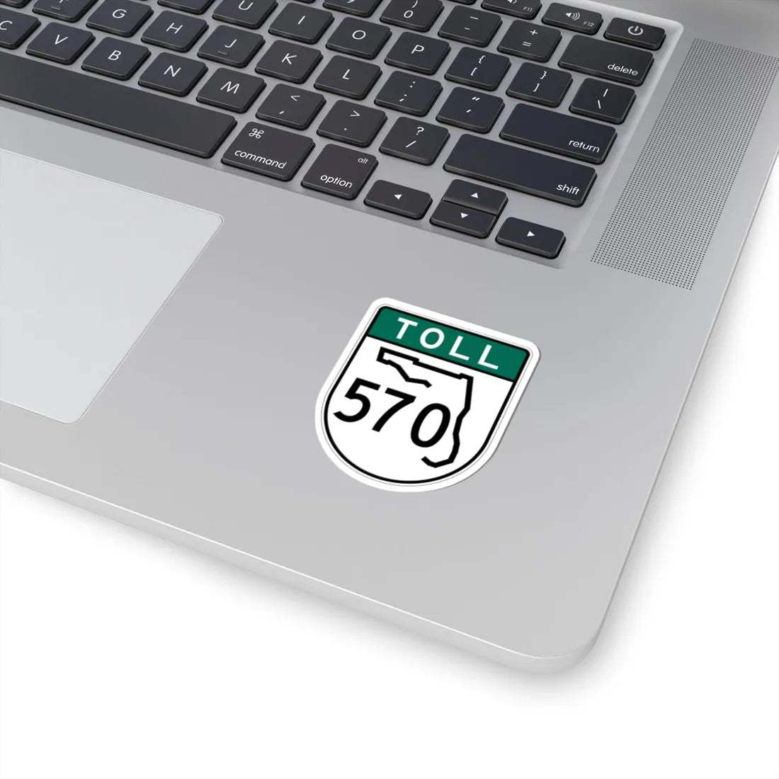 Toll Florida 570 old-green (Florida) (Road Sign) STICKER Vinyl Kiss-Cut Decal - The Sticker Space
