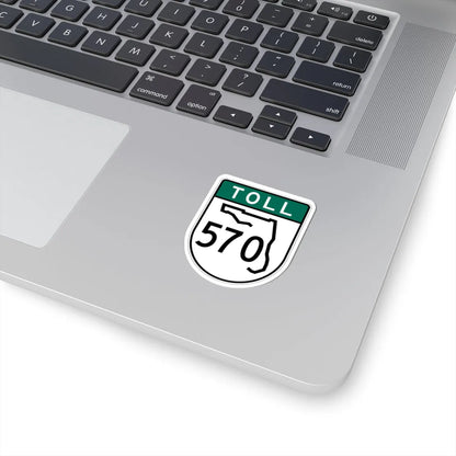 Toll Florida 570 old-green (Florida) (Road Sign) STICKER Vinyl Kiss-Cut Decal - The Sticker Space