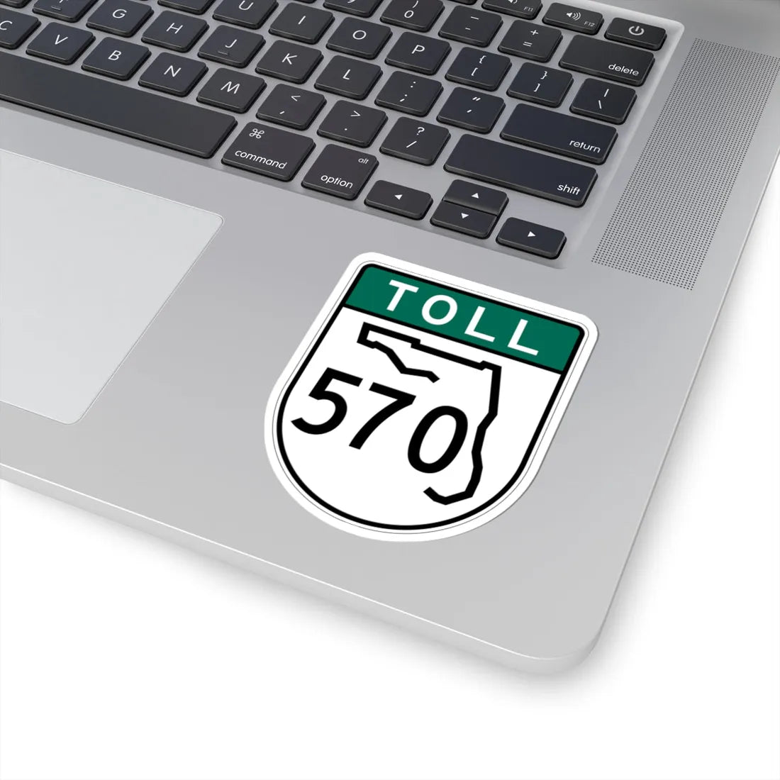Toll Florida 570 old-green (Florida) (Road Sign) STICKER Vinyl Kiss-Cut Decal - The Sticker Space