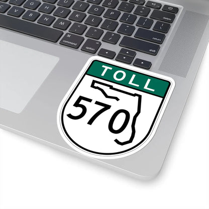 Toll Florida 570 old-green (Florida) (Road Sign) STICKER Vinyl Kiss-Cut Decal - The Sticker Space