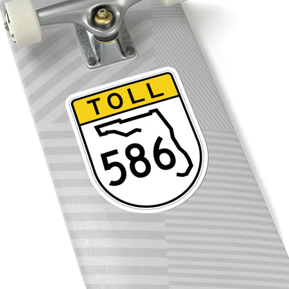 Toll Florida 586 (Florida) (Road Sign) STICKER Vinyl Kiss-Cut Decal - The Sticker Space