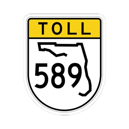 Toll Florida 589 (Florida) (Road Sign) STICKER Vinyl Kiss-Cut Decal 4 Inch White - The Sticker Space