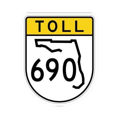Toll Florida 690 (Florida) (Road Sign) STICKER Vinyl Kiss-Cut Decal 2 Inch White - The Sticker Space