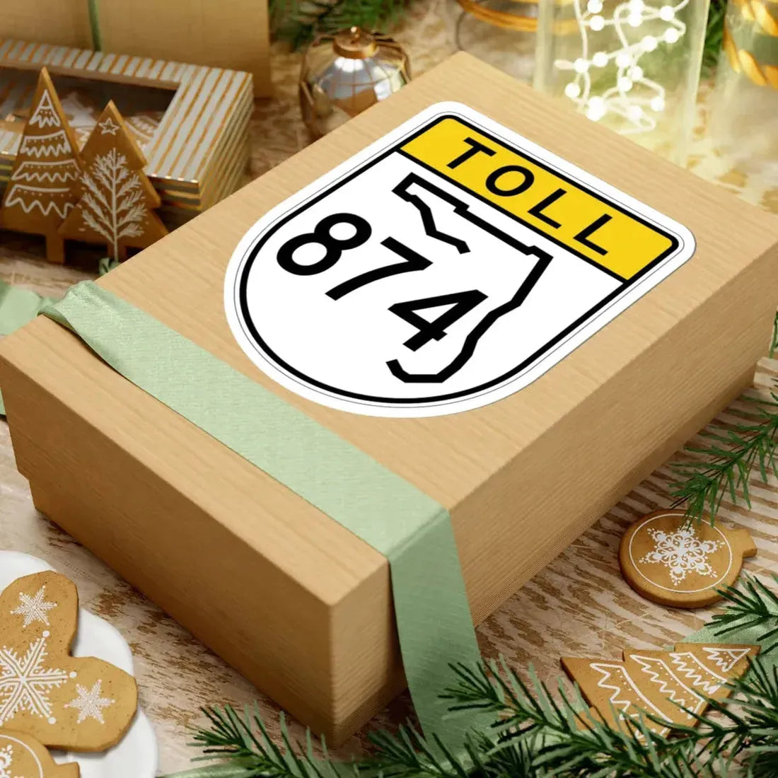 Toll Florida 874 (Florida) (Road Sign) STICKER Vinyl Kiss-Cut Decal - The Sticker Space