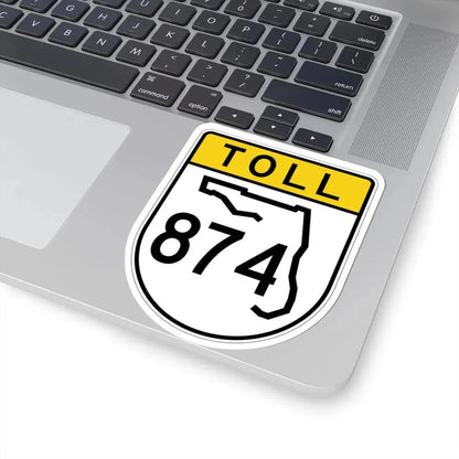 Toll Florida 874 (Florida) (Road Sign) STICKER Vinyl Kiss-Cut Decal - The Sticker Space