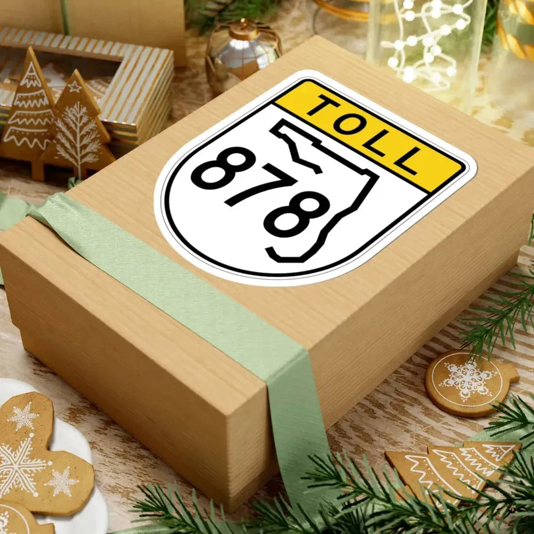 Toll Florida 878 (Florida) (Road Sign) STICKER Vinyl Kiss-Cut Decal - The Sticker Space