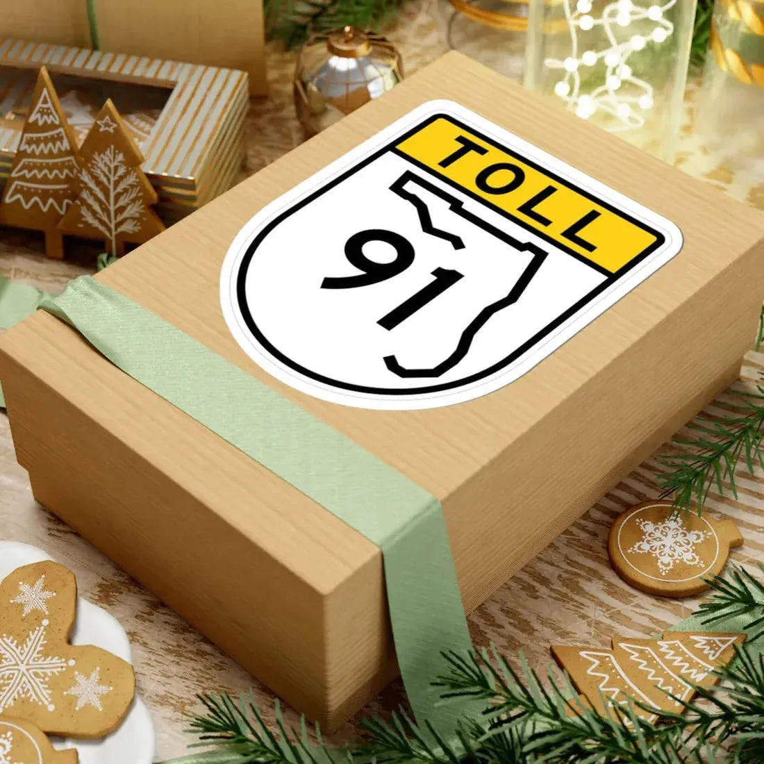 Toll Florida 91 (Florida) (Road Sign) STICKER Vinyl Kiss-Cut Decal - The Sticker Space