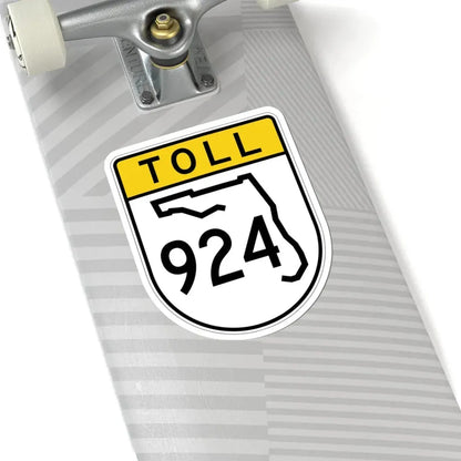 Toll Florida 924 (Florida) (Road Sign) STICKER Vinyl Kiss-Cut Decal - The Sticker Space