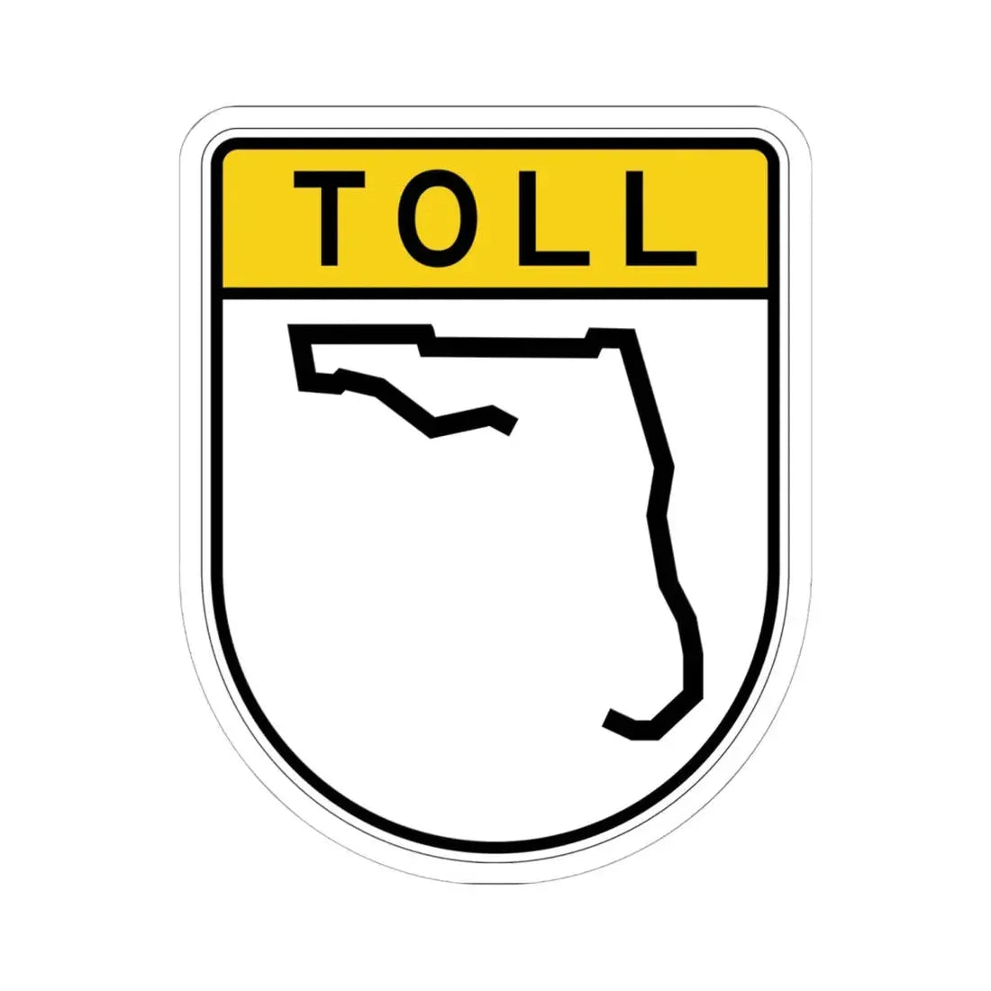 Toll Florida blank (Florida) (Road Sign) STICKER Vinyl Kiss-Cut Decal - The Sticker Space