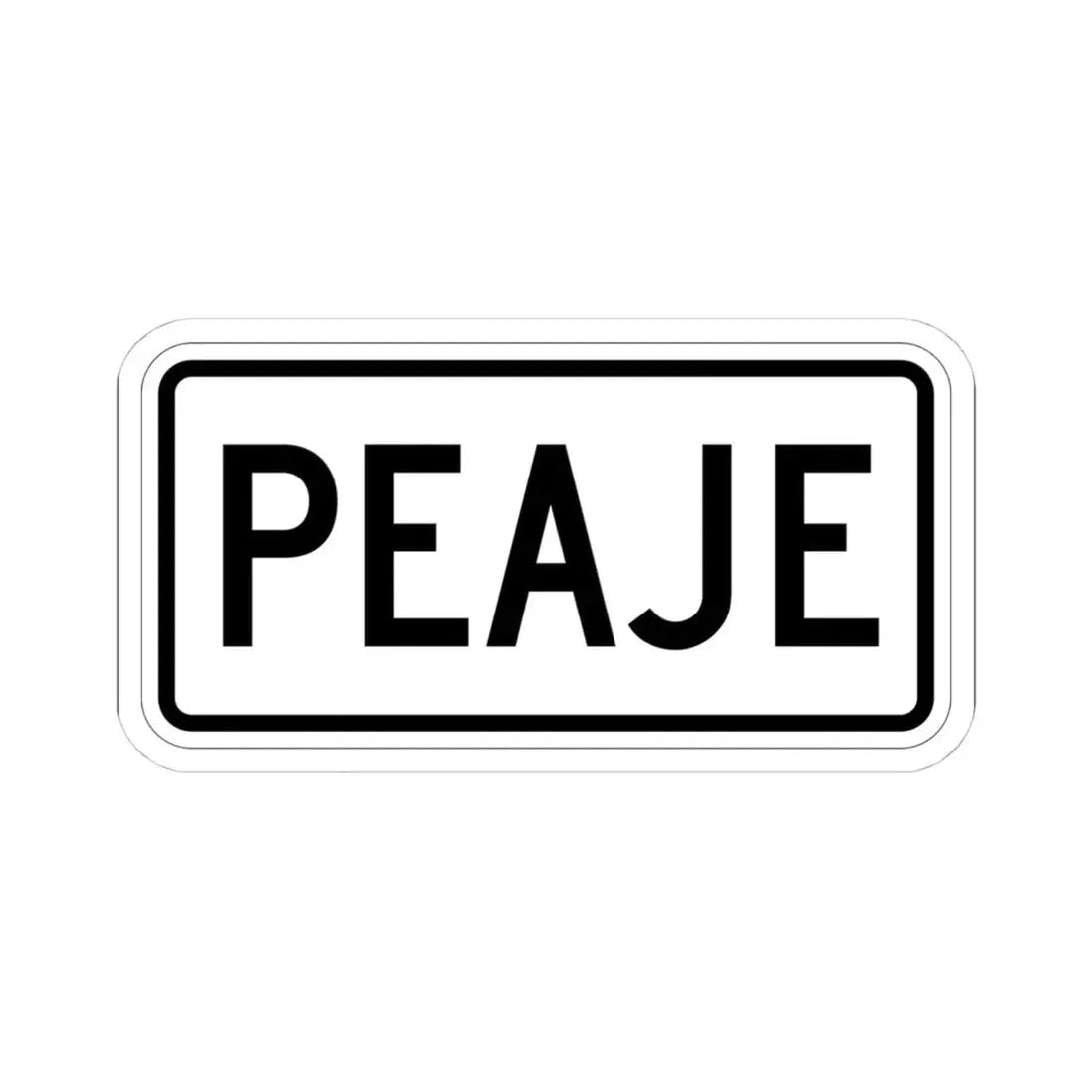 Toll plate es (Puerto Rico) (Road Sign) STICKER Vinyl Kiss-Cut Decal 4 Inch White - The Sticker Space