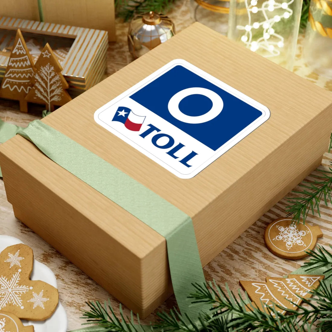 Toll Texas 0 new template (Texas) (Road Sign) STICKER Vinyl Kiss-Cut Decal - The Sticker Space