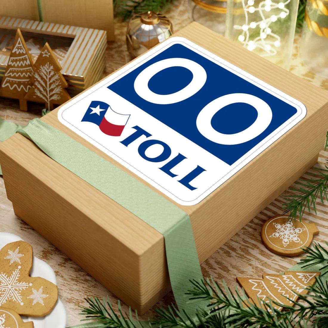 Toll Texas 00 new template (Texas) (Road Sign) STICKER Vinyl Kiss-Cut Decal - The Sticker Space