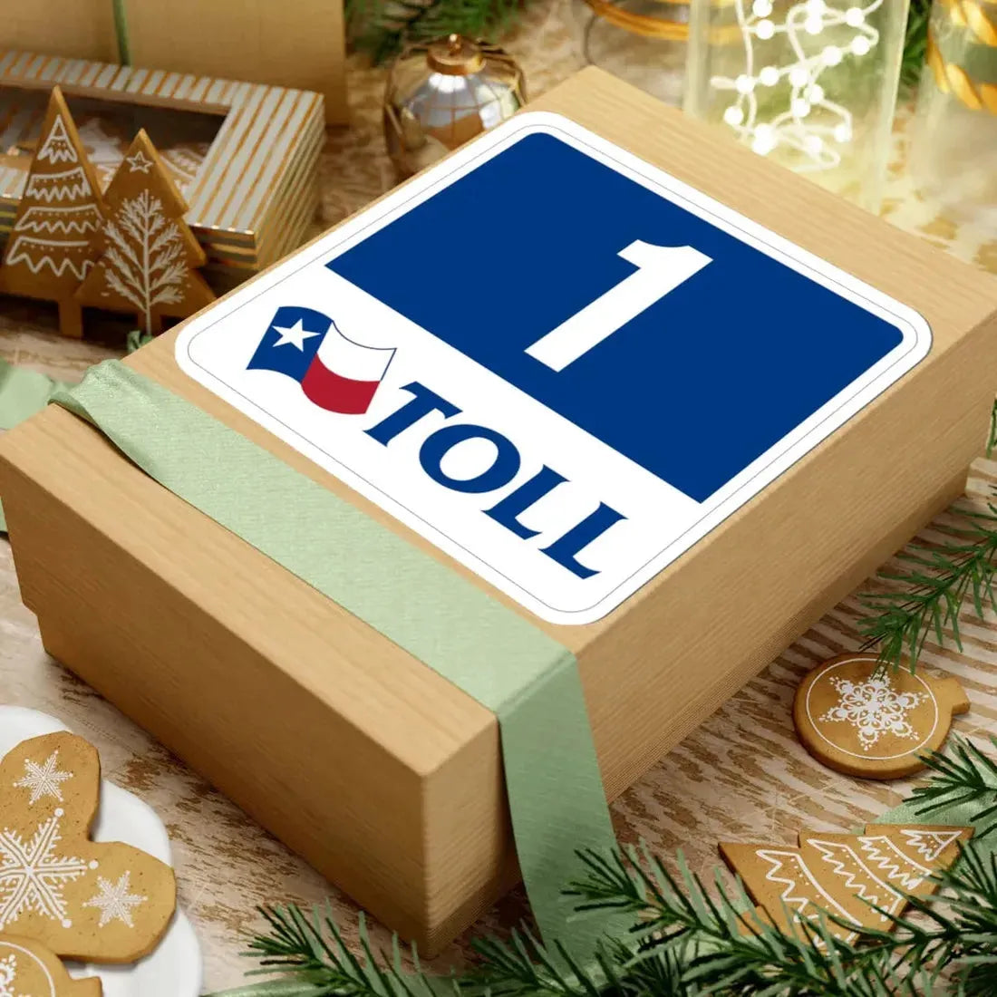 Toll Texas 1 new (Texas) (Road Sign) STICKER Vinyl Kiss-Cut Decal - The Sticker Space