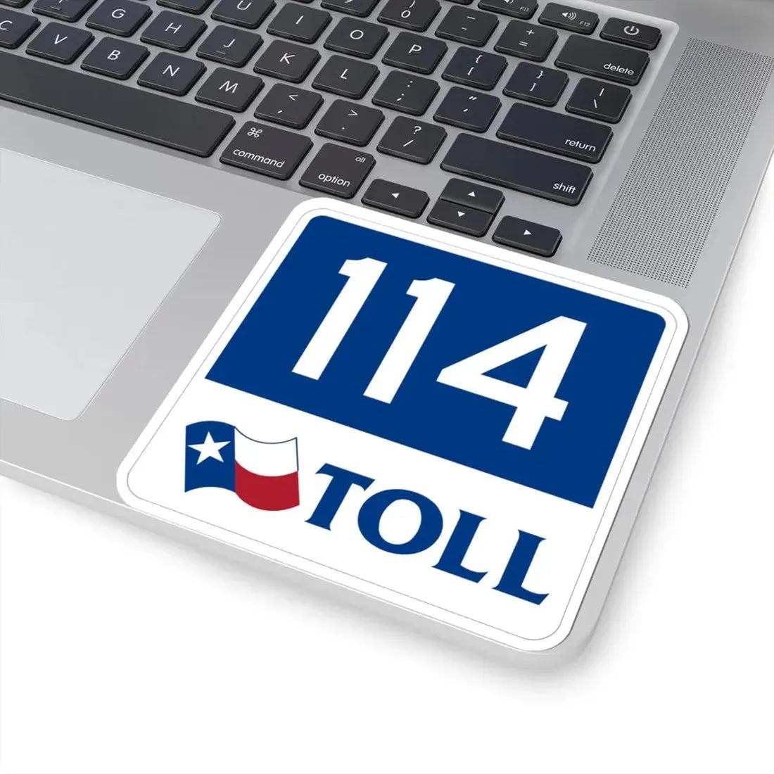 Toll Texas 114 new (Texas) (Road Sign) STICKER Vinyl Kiss-Cut Decal - The Sticker Space
