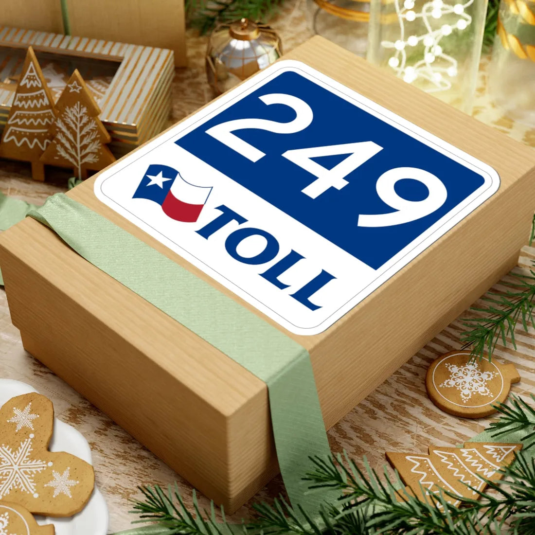 Toll Texas 249 new (Texas) (Road Sign) STICKER Vinyl Kiss-Cut Decal - The Sticker Space