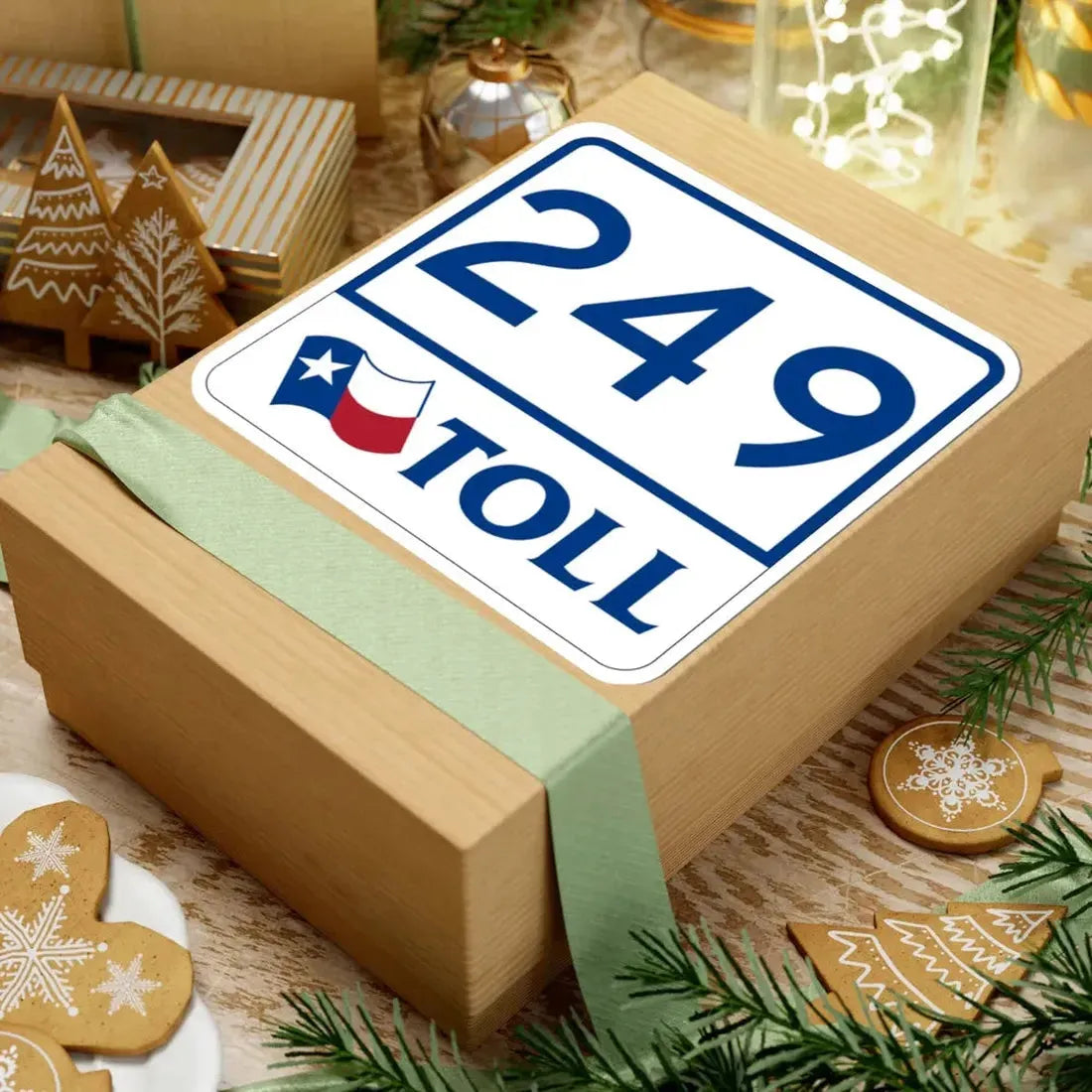 Toll Texas 249 (Texas) (Road Sign) STICKER Vinyl Kiss-Cut Decal - The Sticker Space